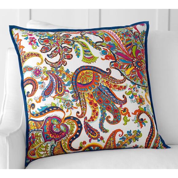 Pottery Barn Other - Pottery Barn Felicity Print Pillow Cover 20” Square Paisley Ikat Print
